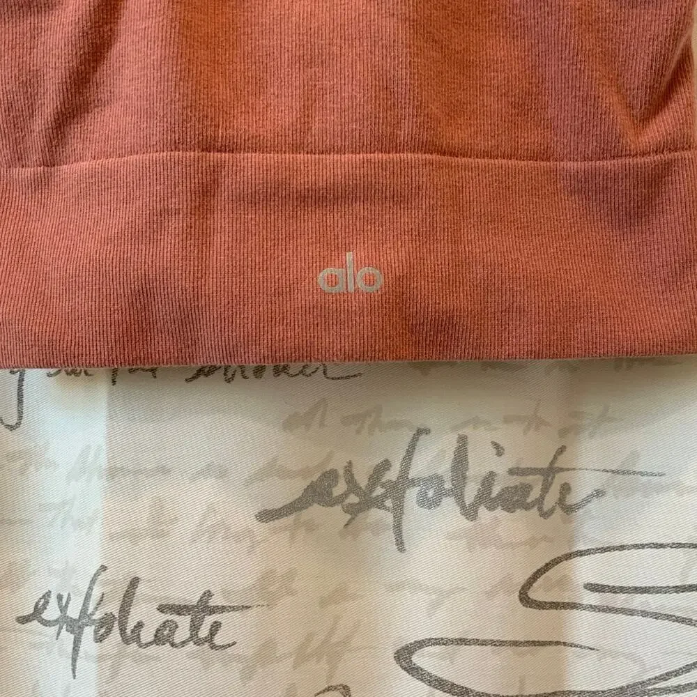 Alo Yoga Orange Terracotta Cropped Activewear Top S